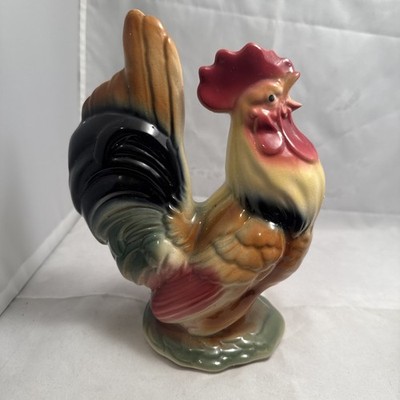 Ceramic Hand Painted Rooster Bird Figurine Display 5 x 8 x 3 Collectible Decor