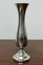 Vintage Pewter Stieff 7” Bud Vase Bell Company Service Award with 2 DIAMONDS