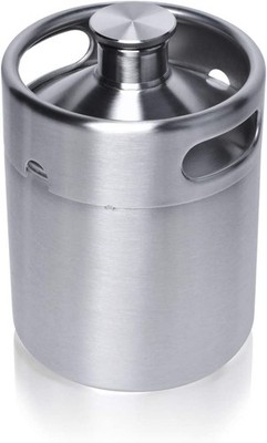 Mini Keg Growler, Pressurized Growler 64 OZ 304 Stainless Steel Mini Keg with Se
