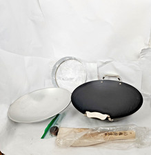 Carbon Steel Wok Set 14" Round Bottom Dome Lid Double Handles