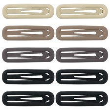 10pcs Snap Hair Clips, 2.76'' 1 Count Pack of 10 , Rectangle Neutral