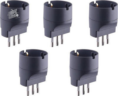 5 Schuko Socket Adapters Italian Plug 10A Black Set 5 Pieces Spi Converter