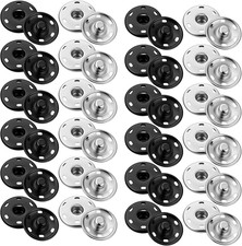 Druckkn&ouml;pfe Zum Ann&auml;hen,24 PCS Druckkn&ouml;pfe Gro&szlig; Runde Metall Druckknopf Schwarz