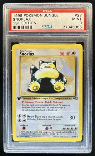 1999 Pokemon Jungle 1st Edition Snorlax #27/64 PSA 9