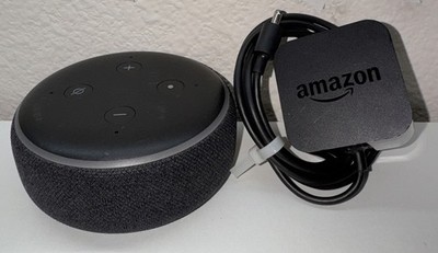 Amazon Echo 3rd Gen Alexa Smart Speaker Charcoal Tested Works With Power Cord
