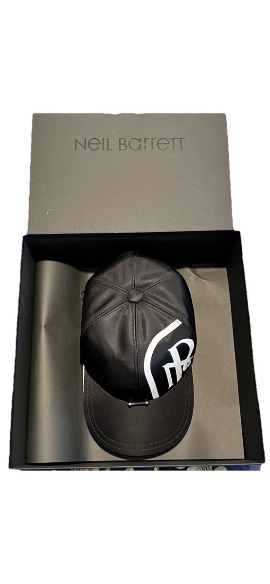 NEIL BARRETT Cap Cotton BLK Men's Thunderbolt hat Adjustable Size