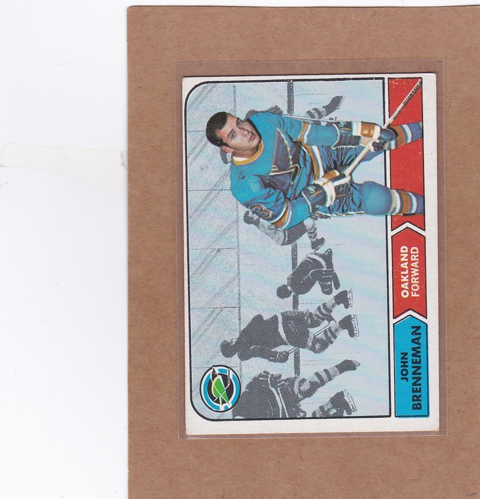 John Brenneman #83 Hockey Cards 1968 Topps trading card — raw and PSA graded price guide