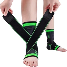 Ankle Support Brace, Breathable Ankle Compression Sleeve with Adjustable Wrap