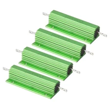 100W 8 Ohm Aluminum Shell Resistor, 4 Pack Aluminum Housing Resistor, Green