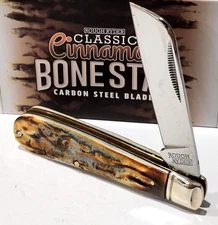 Rough Ryder Cinnamon Stag Bone Handle Half Hawkbill Classic Pocket Knife RR2427