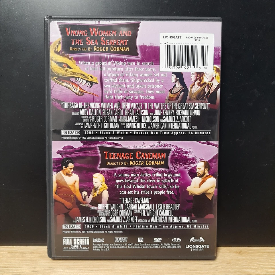 Viking Women And The Sea Serpent /  Teenage Caveman DVD Region 1 - Image 2 of 2