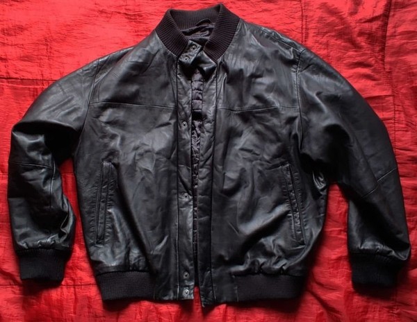 Men Rene Lezard Bomber Jacket Black Leather