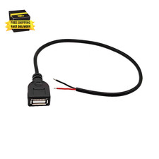 22AWG USB a Female Connector Pigtail  1Pcs 0.3M/1FT 5V 3A USB 2.0 Female Plug 2Pi