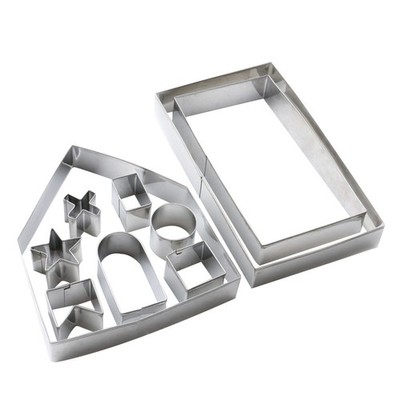 10 PCS Gingerbread House Molds for Baking Christmas Cookie Cake Mould