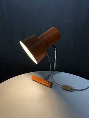 Vintage Josef Hurka orange Schreibtischlampe Napako Czech 70er verstellbar Tischleuchte