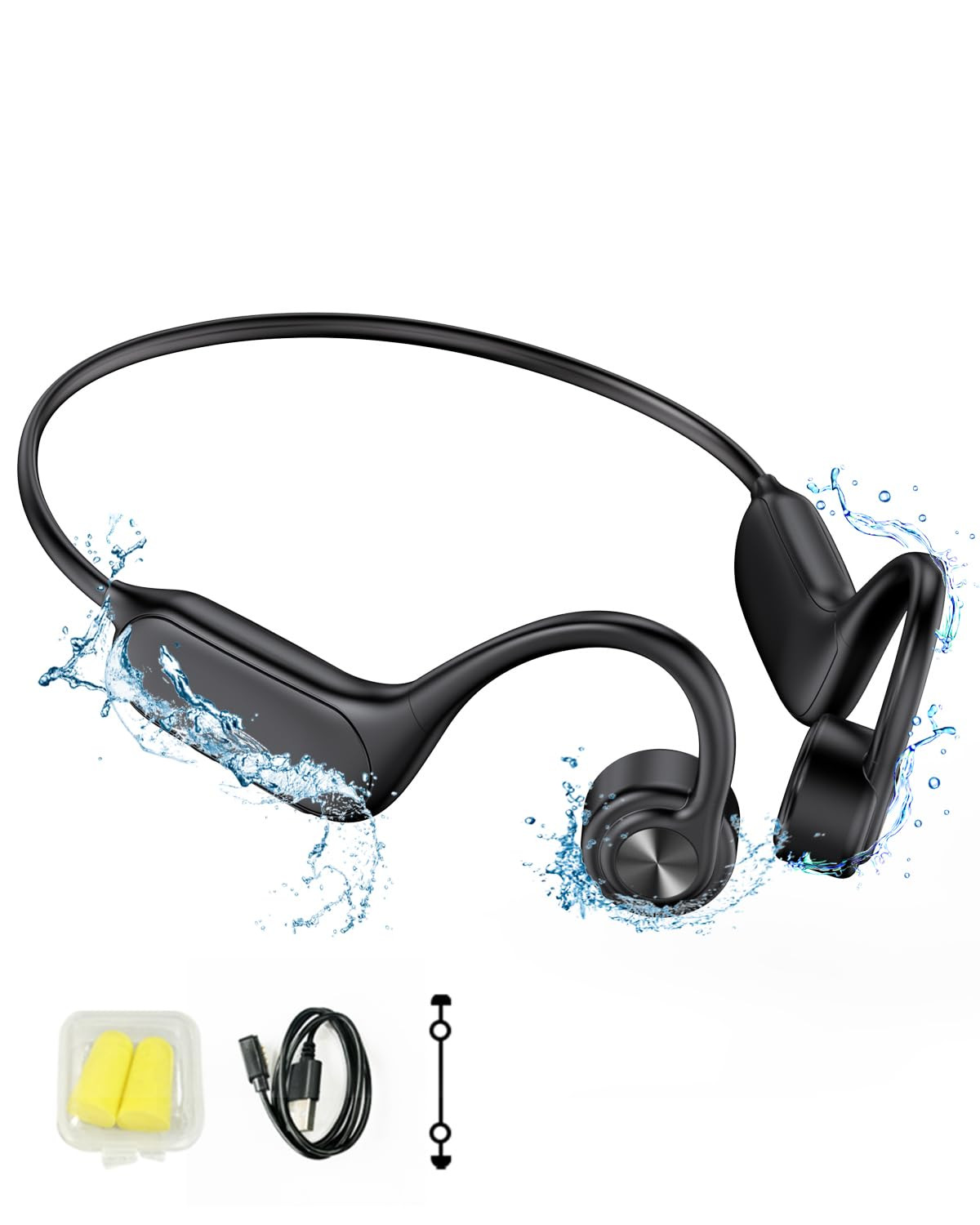 Wireless Bone Conduction Headphones with Open-Ear Design & Built-in 32GB MP3 Player