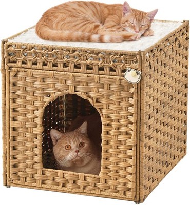 Wicker Cat Backpack Cat Basket Carrier Wicker Pet Bed Cat Bed