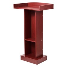 Uimoso Podium Stand 41in Elegant Wooden Lectern with Storage Shelf Classroom