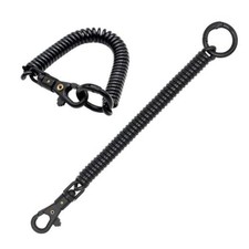Spiral Coil Spring Keychain, Anti-lost Key Chain Holder 17cm 1pcs Black