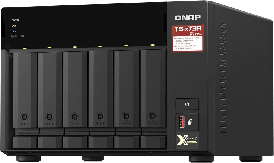 QNAP TS-673A-8G 6 Bay Desktop NAS Enclosure - 8GB RAM, AMD Ryzen Quad-core 2.2 G - Image 2 of 4