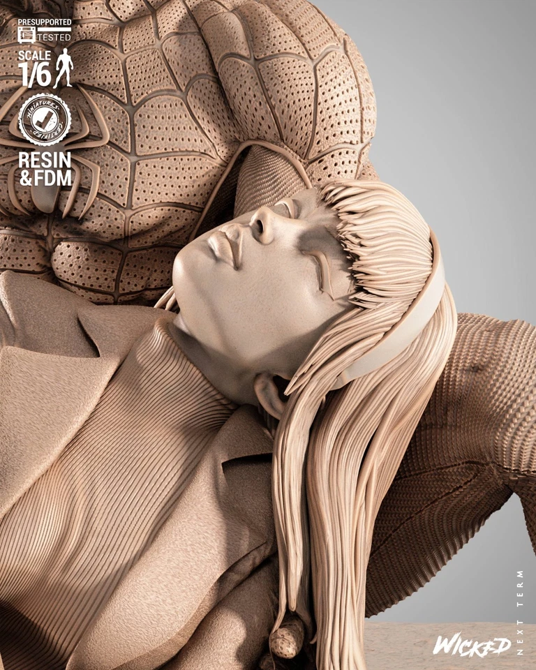 Diorama impreso en 3D Fan Art Spiderman y Gwen Stacy de Wicked Foto 4 de 4