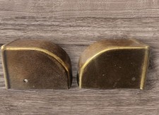2  Small Vintage Brass Toe Caps/Table Leg Feet 7/8 inch wide x 1 1/2"  New OS