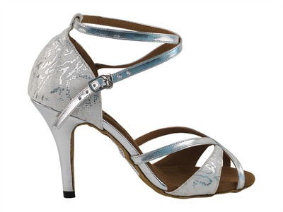 Silver White Sparkle - Salsa Very Fine Dance Shoes 2829LEDSS - T1DL
