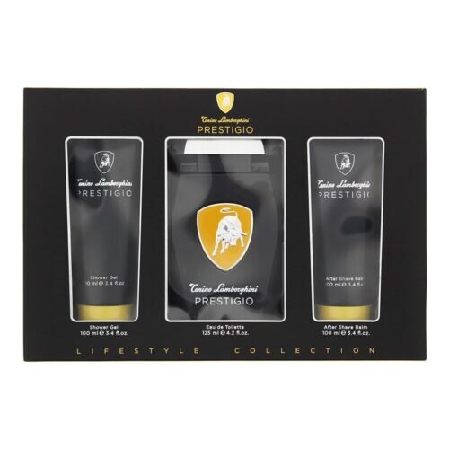 TONINO LAMBORGHINI PRESTIGIO 125ML EDT+100ML S/G+100ML AFTERSHAVE BALM GIFT SET