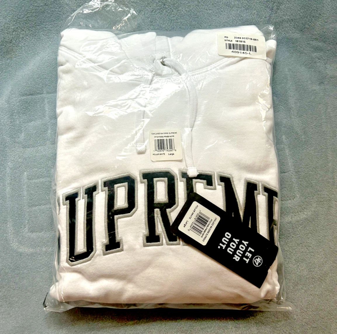 Sweat à capuche homme SUPREME taille L couleur blanc NEUF