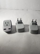 Lot Of 3 European Travel Plug Adapter, TESSAN International Power Plug Adaptor