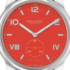 Nomos Club Campus 38 Nonstop Red Grey Vegan Velour 723.GB watch 2