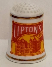 1980 Franklin Mint Country Store Thimbles - LIPTON TEA