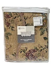 J. C. Penney Melrose One Wave Scalloped Valance Camel Cabernet 54 x 20"