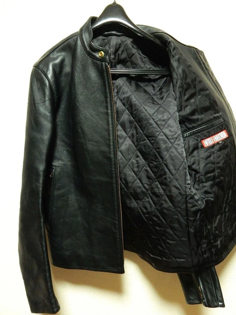 CUIR STANDARD Horsehide Leather Single Riders Jacket Blouson Men LL From Japan