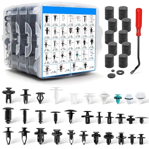 1101 Pcs Car Retainer Clips Auto Fasteners Push Trim Clips Pin Rivet Bumper Kit - Изображение 1 из 10