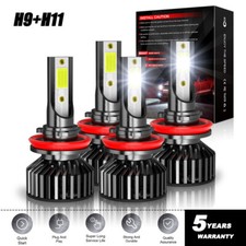 For Buick LaCrosse CXL Sedan 4-Door 3.6L 05-2013 set of 4 H9+H11 LED Headlights