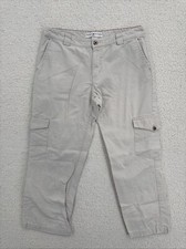 Tommy Hilfiger Cargo Pants Women Size 10 Tan Khaki Straight Leg Flat Front