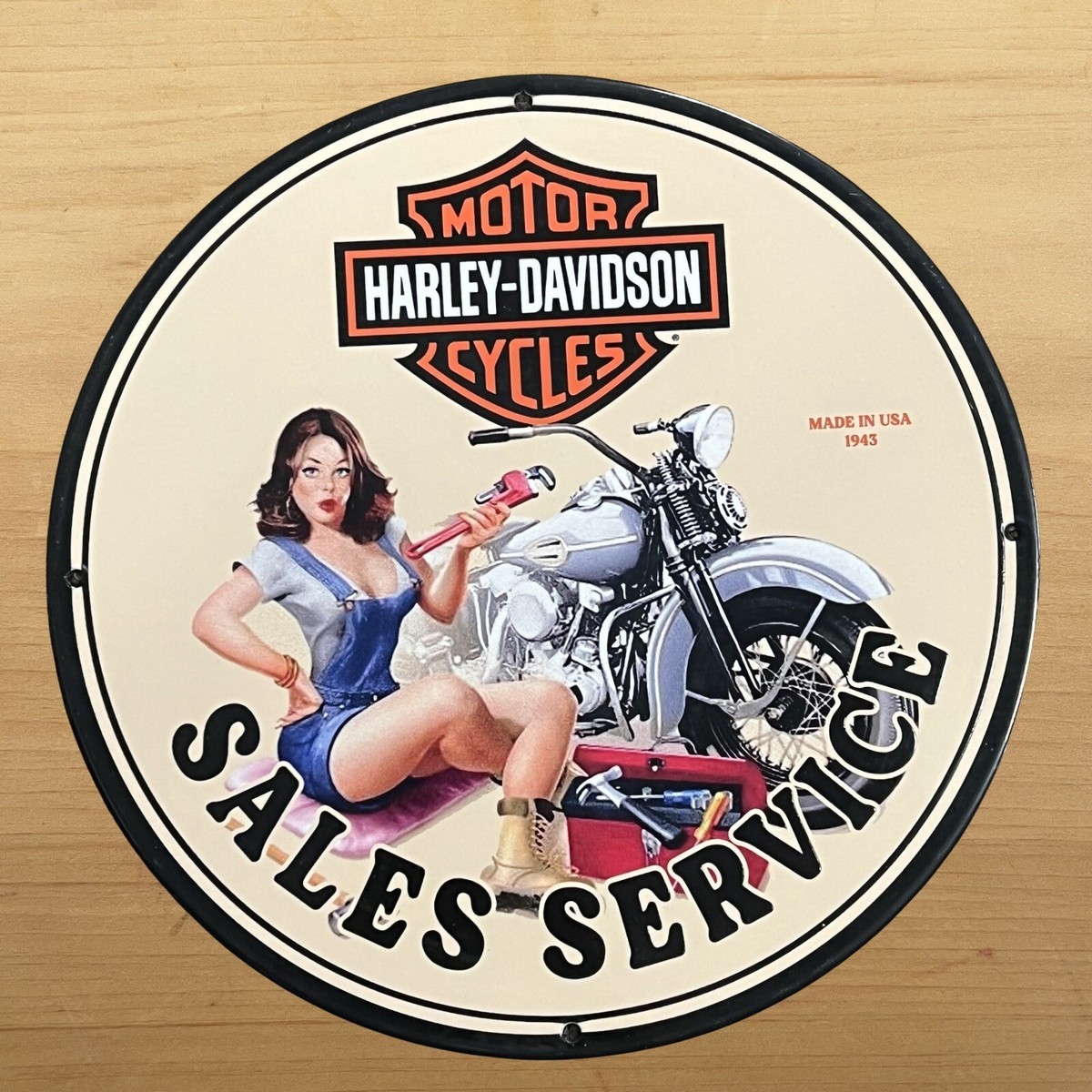 ハーレーダビッドソン モーターサイクルサイン VINTAGE HARLEY DAVIDSON PORCELAIN SIGN MOTORCYCLE BIKE SALES