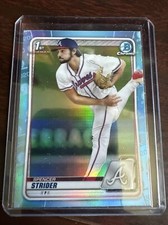 2020 Bowman Chrome Spencer Strider Sky Blue Rookie Refractor BD-20 CENTERED RC