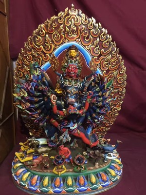 24'' Top Nepal Quality Yamantaka Hell Lord Yab-yum Painted ...