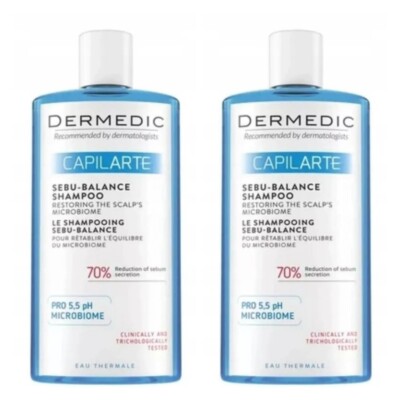Dermedic Capilarte Sebu-Balance, shampoo for oily hair 2 X 10 fl.oz