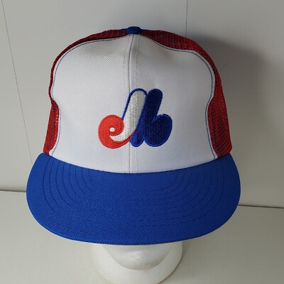 Vintage MLB Montreal Expos Logo SnapBack Baseball Cap Trucker Hat Embroidered