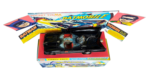 CORGI TOYS 267 Batman TV BATMOBILE 1970's Diecast Car 1:45 in Repro Box & Plinth - Picture 4 of 17