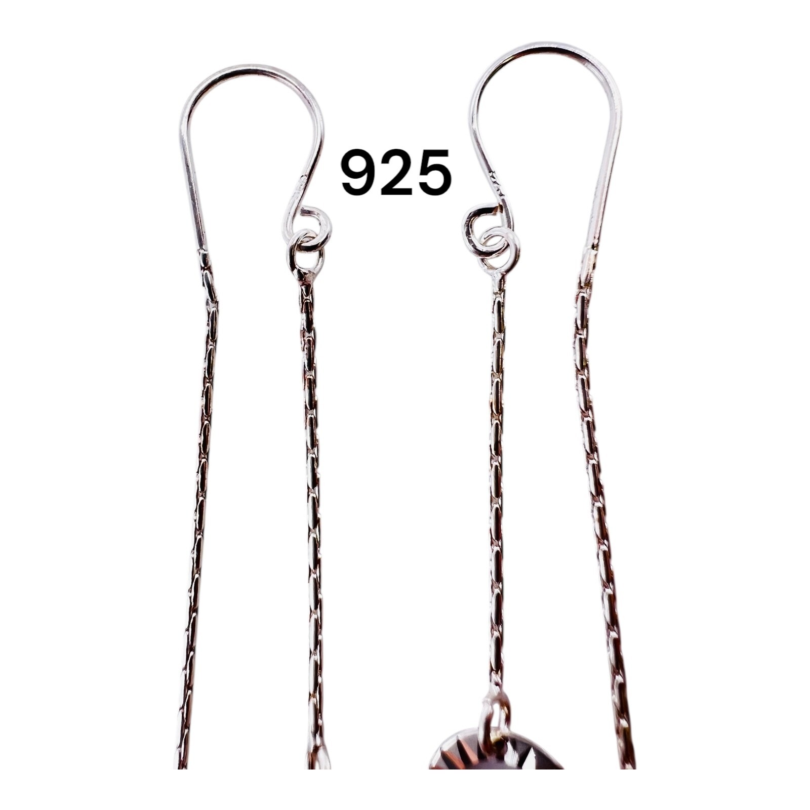 925 Sterling Silver Threader Drop Dangle Circle E… - image 3