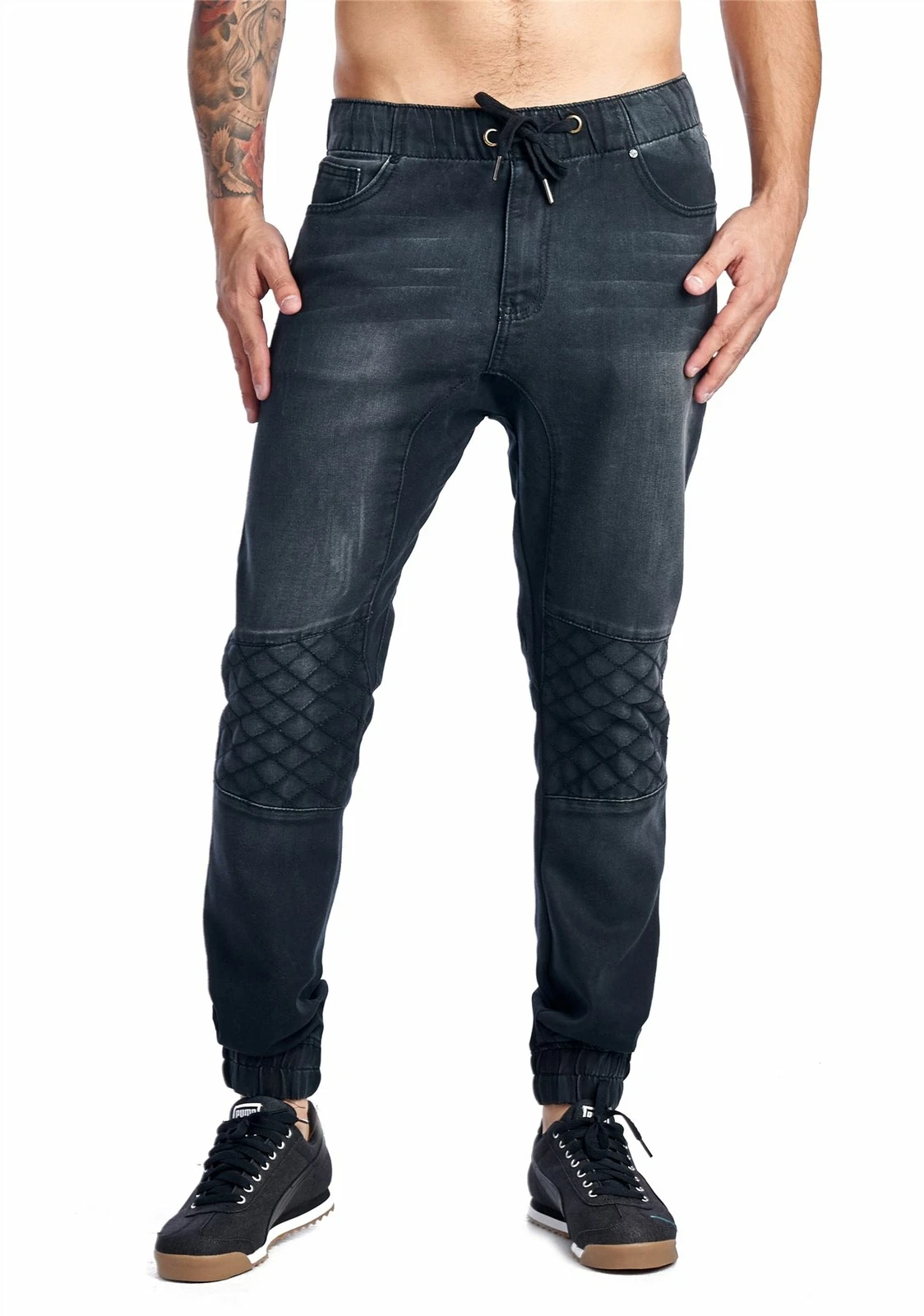 A JEANS MEN'S DENIM PANT JOGGER STYLING SLIM FIT 42116C BLACK LARGE