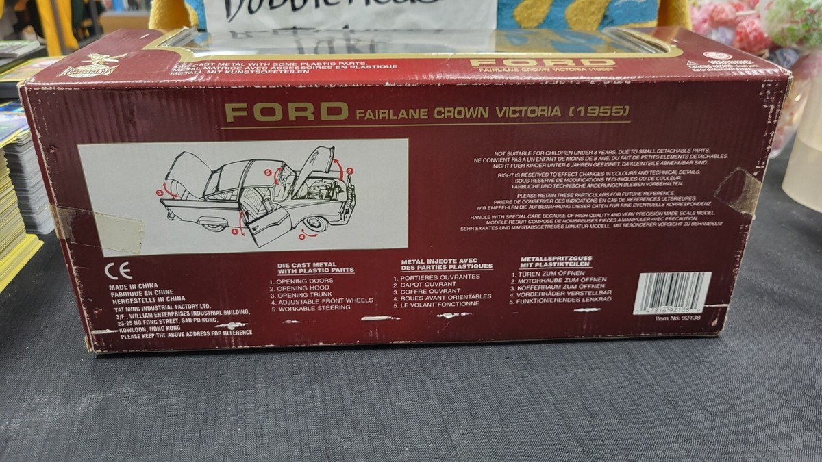 NIB 1955 FORD FAIRLANE CROWN VICTORIA 2 DOOR 1/18 DIECAST ROAD