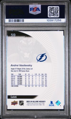 2023-24 Upper Deck Allure Confetti #59 Andrei Vasilevskiy PSA 10 - Picture 2 of 2