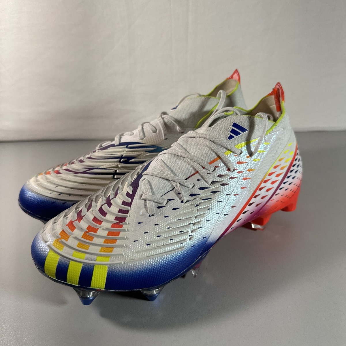 Adidas Predator Edge.1 SG Soccer Cleats White Blue Sz Mens 4.5