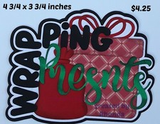 WRAPPING PRESENTS TITLE Christmas scrapbook paper piecing 3D die cut by Rhonda