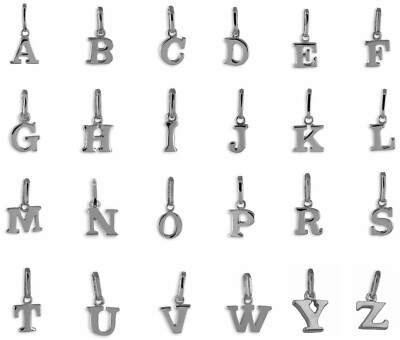 Ein kleiner Buchstaben Anhänger, 925er Sterling Silber, rhodiniert